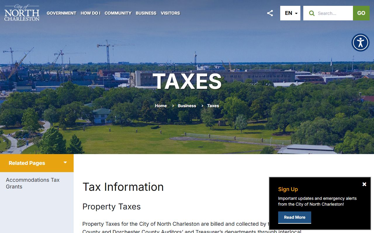 North Charleston property tax records and city tax information page