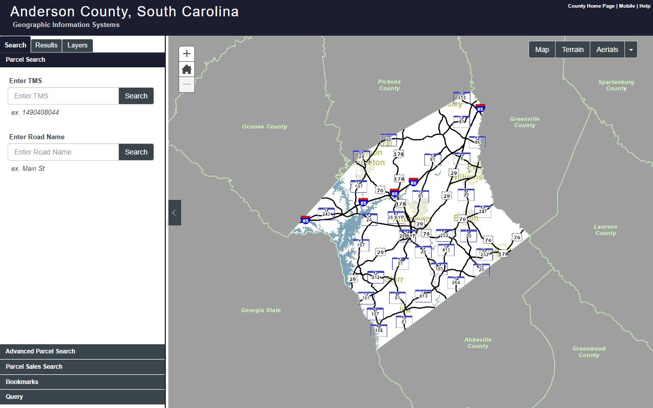 Anderson County property viewer GIS map for tax records