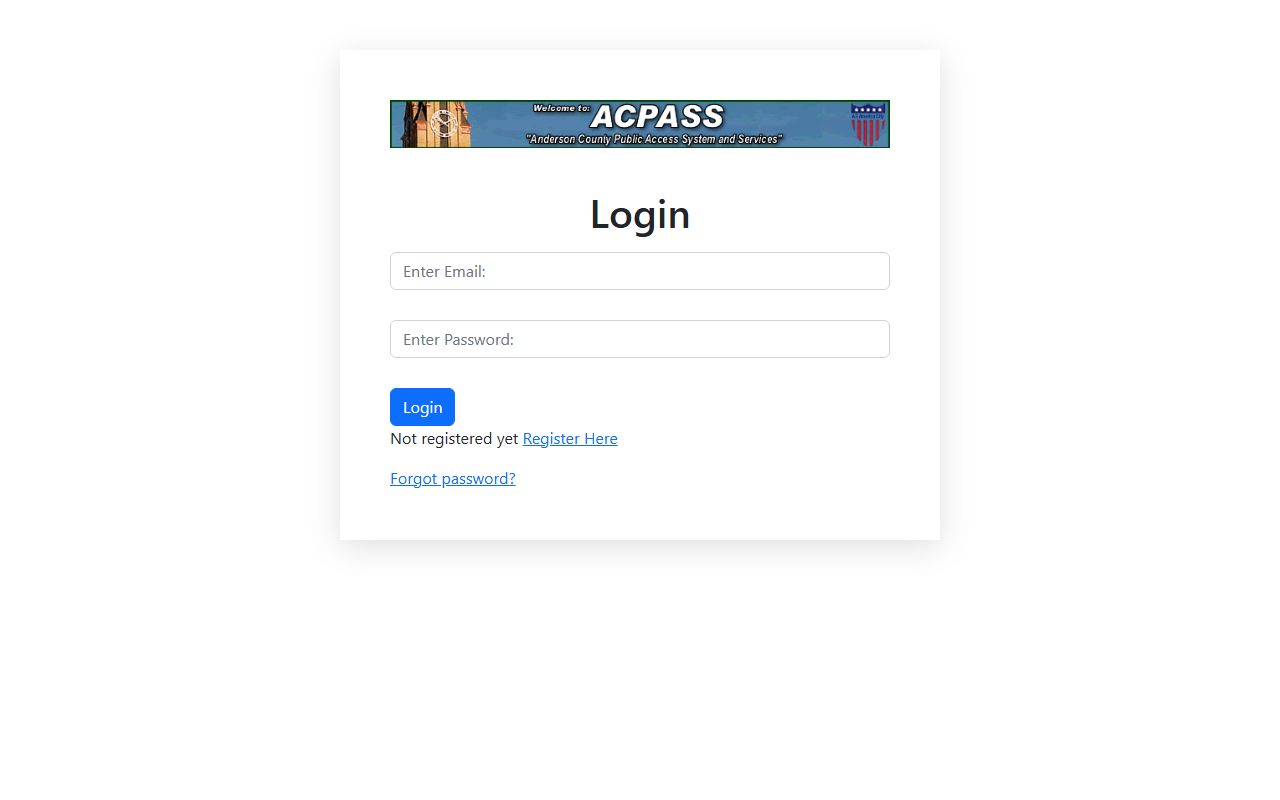 Anderson County online tax payment portal for property tax records
