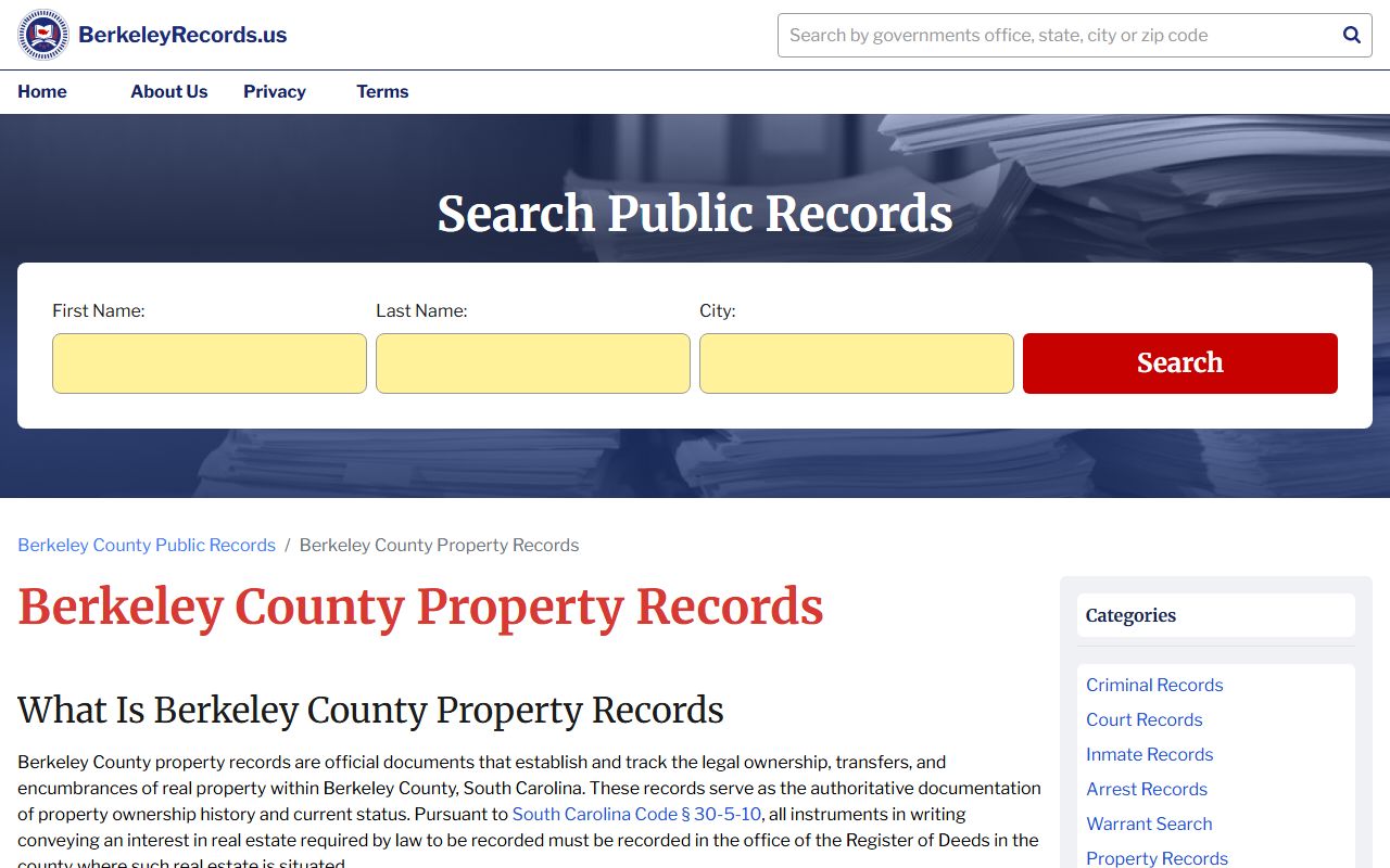 Berkeley County property records GIS map for tax information