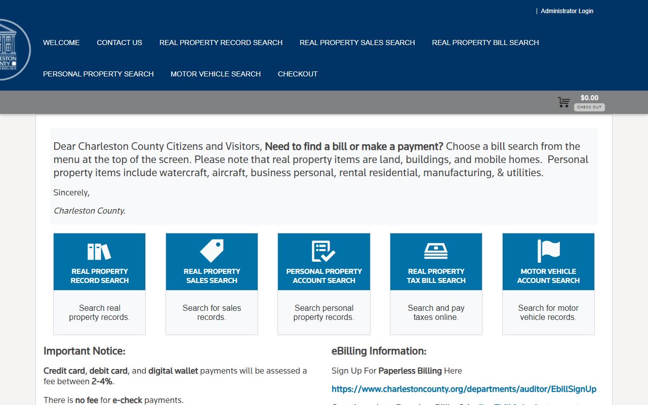 Charleston County property tax search portal online records