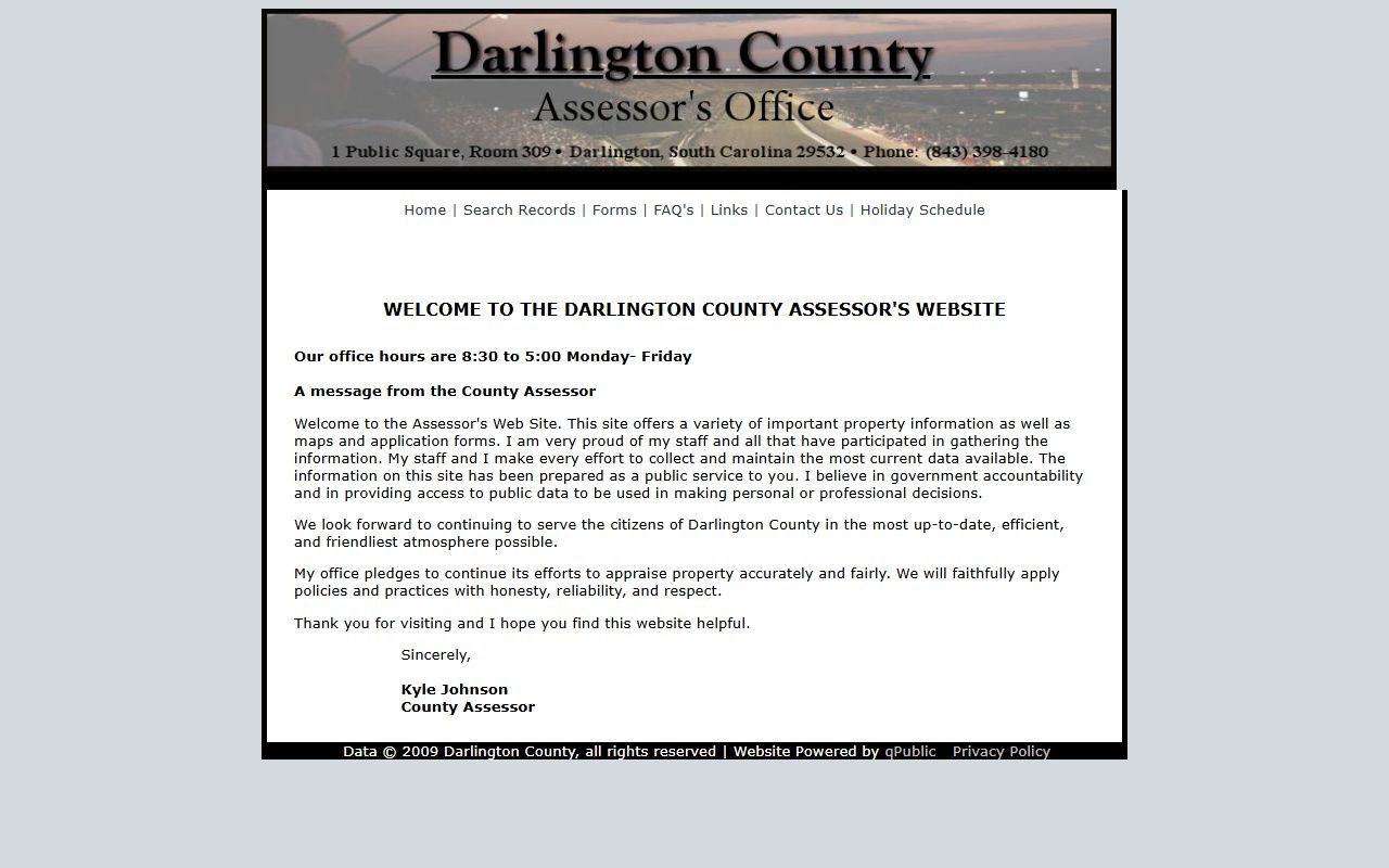 Darlington County property tax records assessor portal
