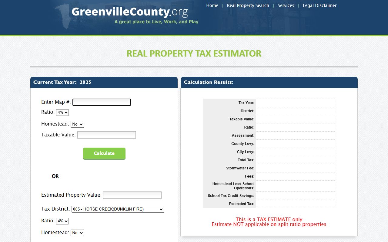 Greenville County property tax estimator tool online