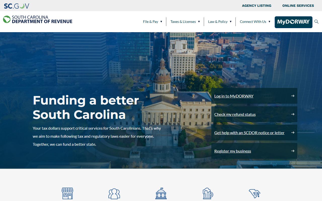 SC Department of Revenue property tax records portal